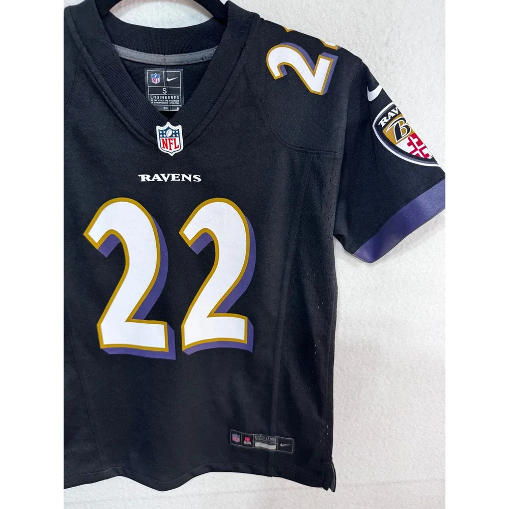 Youth NFL Nike Baltimore Ravens Derrick Henry #22 Jersey Kids S Black Football